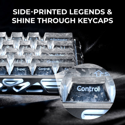Womier Silver Forged Carbon Side Backlit Cherry Keycaps
