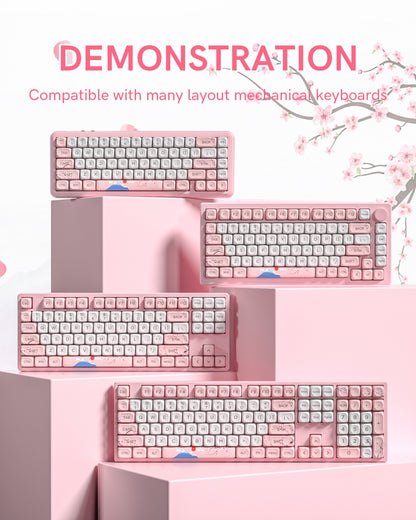 Womier Mount Fuji Sakura Sunrise MOA PBT Keycaps