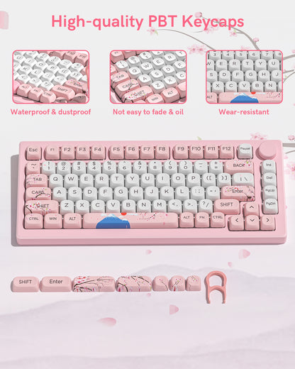 Womier Mount Fuji Sakura Sunrise MOA PBT Keycaps