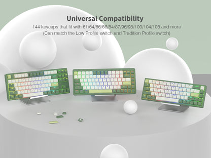 Womier Milk Green Shinethrough Low Profile Keycaps