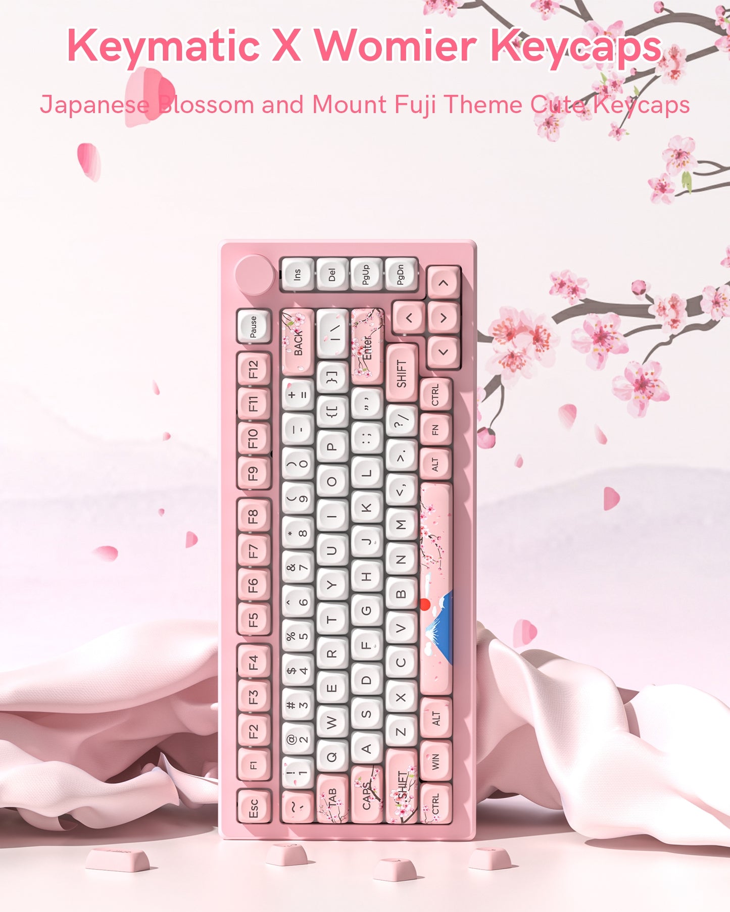 Womier Mount Fuji Sakura Sunrise MOA PBT Keycaps