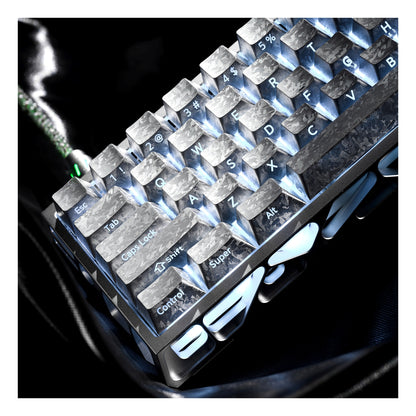 Womier Silver Forged Carbon Side Backlit Cherry Keycaps