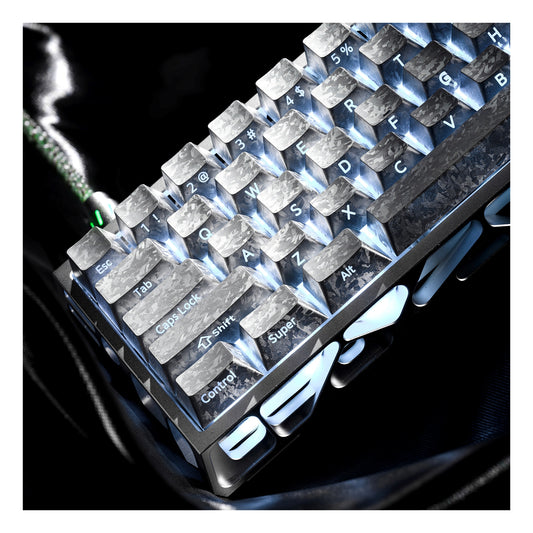 Womier Silver Forged Carbon Side Backlit Cherry Keycaps