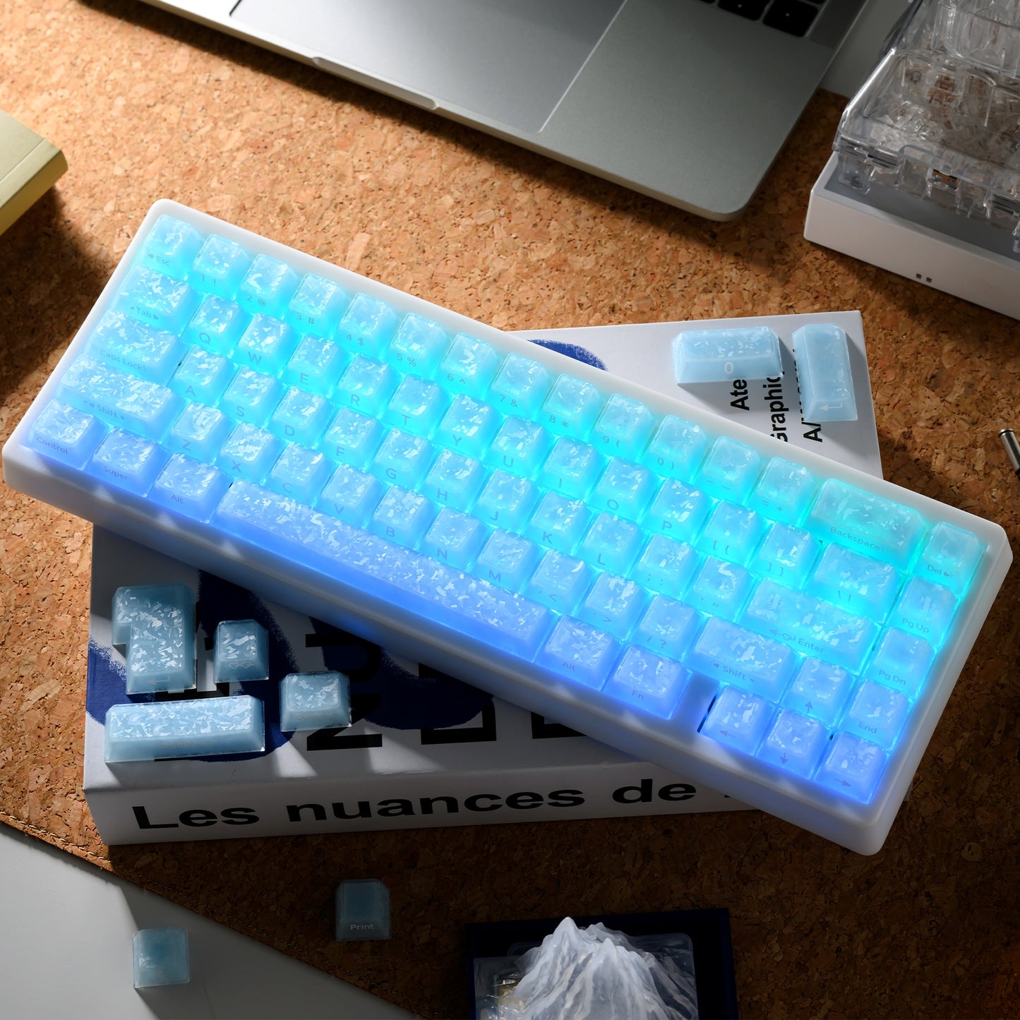 XVX Jelly Forged Carbon Textured Side-Printed Cherry Profile 126-Key Keycap Set