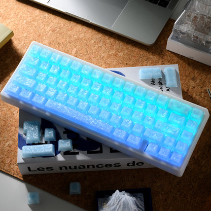 XVX Jelly Forged Carbon Textured Side-Printed Cherry Profile 126-Key Keycap Set