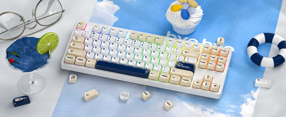 Womier Ceramic Coated Sea Salt Cheese MOA PBT Keycaps