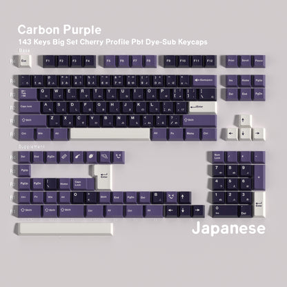 Carbon Purple 1.7mm Thick PBT Keycaps