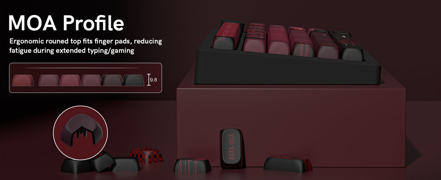 Womier Dark Rose MOA PBT Keycaps