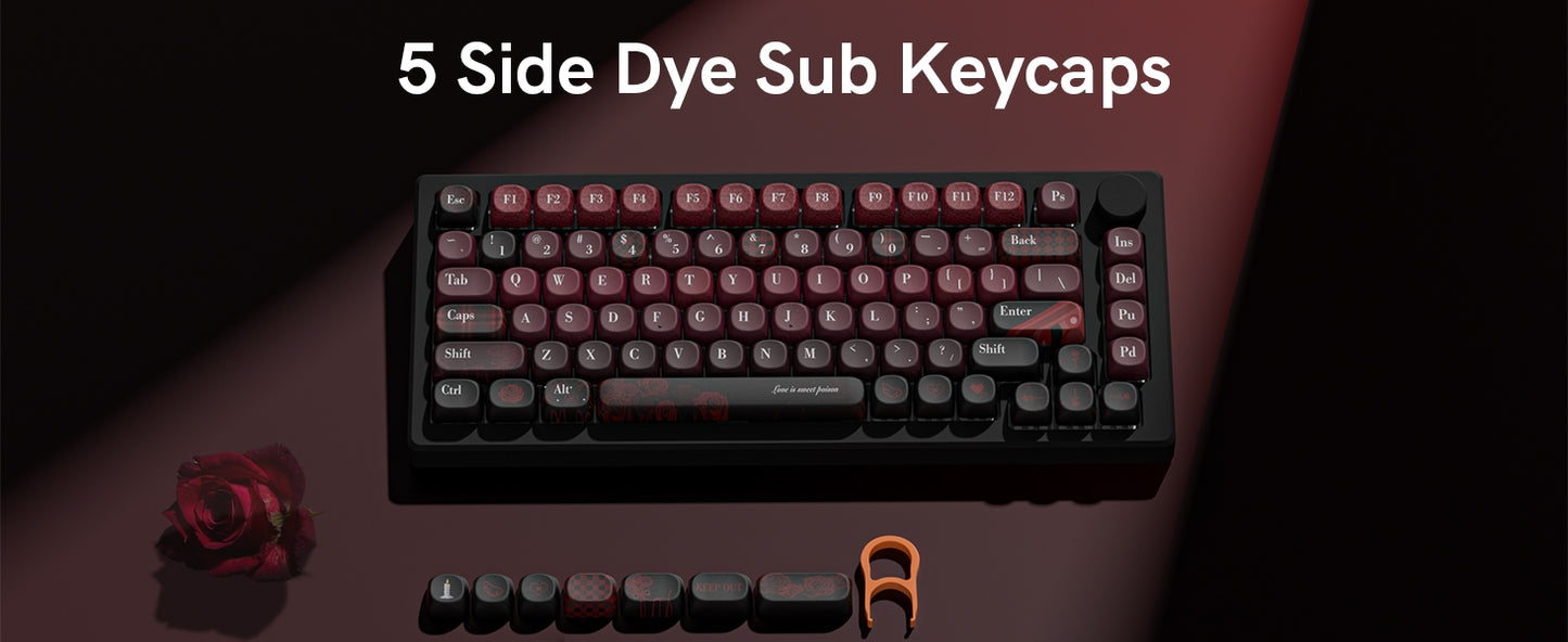 Womier Dark Rose MOA PBT Keycaps