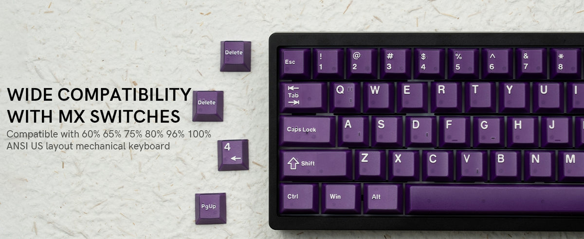 Womier Purple Cube Jade Cherry Doubleshot PBT Keycaps