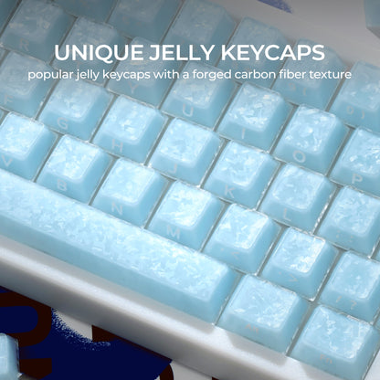 XVX Jelly Forged Carbon Textured Side-Printed Cherry Profile 126-Key Keycap Set