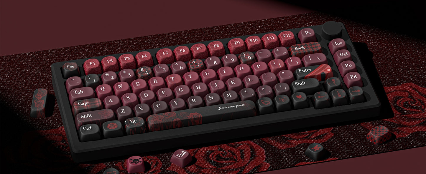 Womier Dark Rose MOA PBT Keycaps