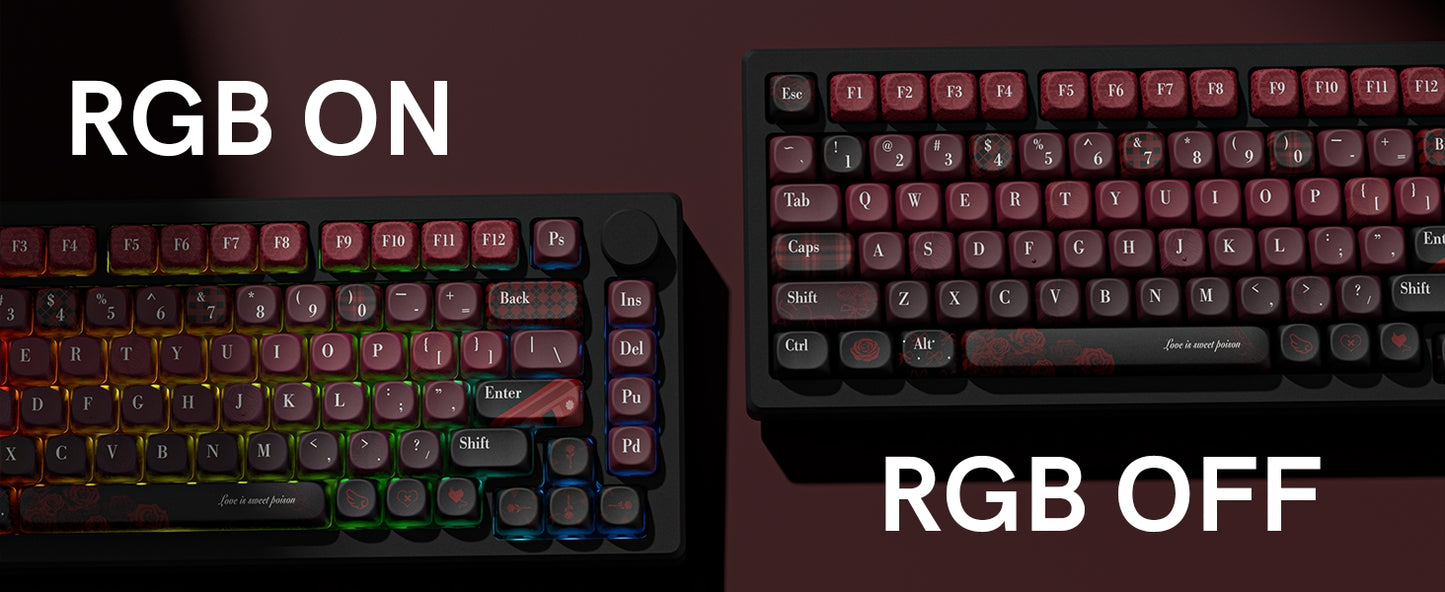 Womier Dark Rose MOA PBT Keycaps