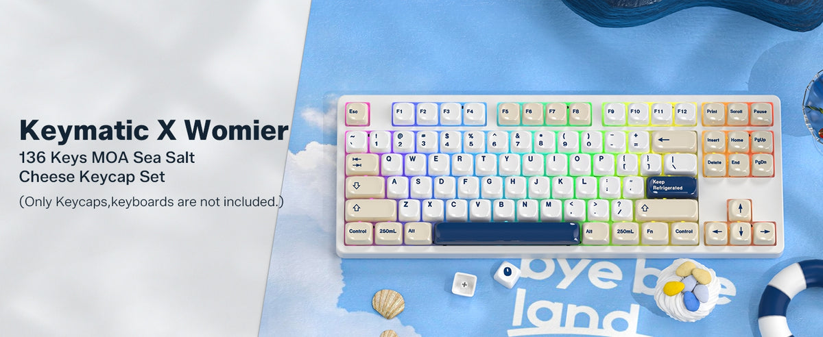 Womier Ceramic Coated Sea Salt Cheese MOA PBT Keycaps