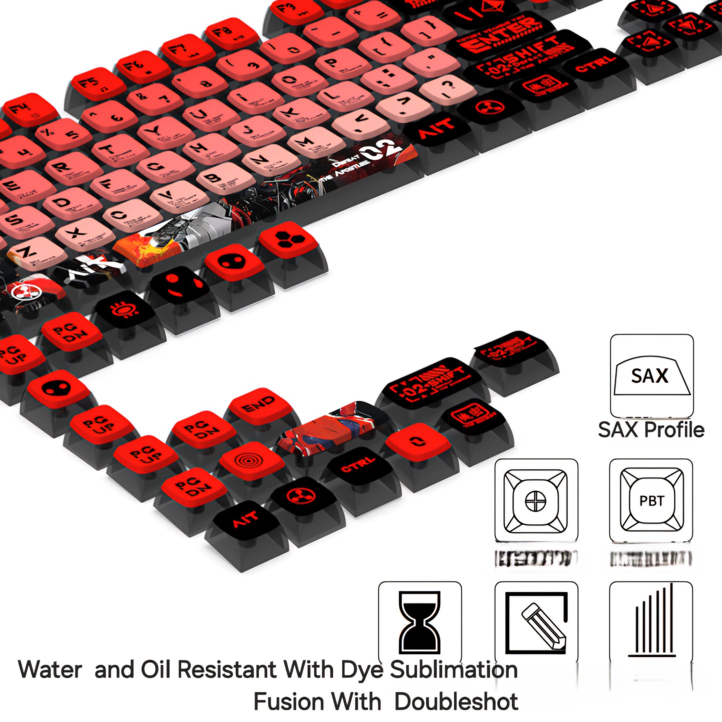 Asuka Unit 2  High Quality PBT PC OEM Bottom Backlit Pudding Keycaps