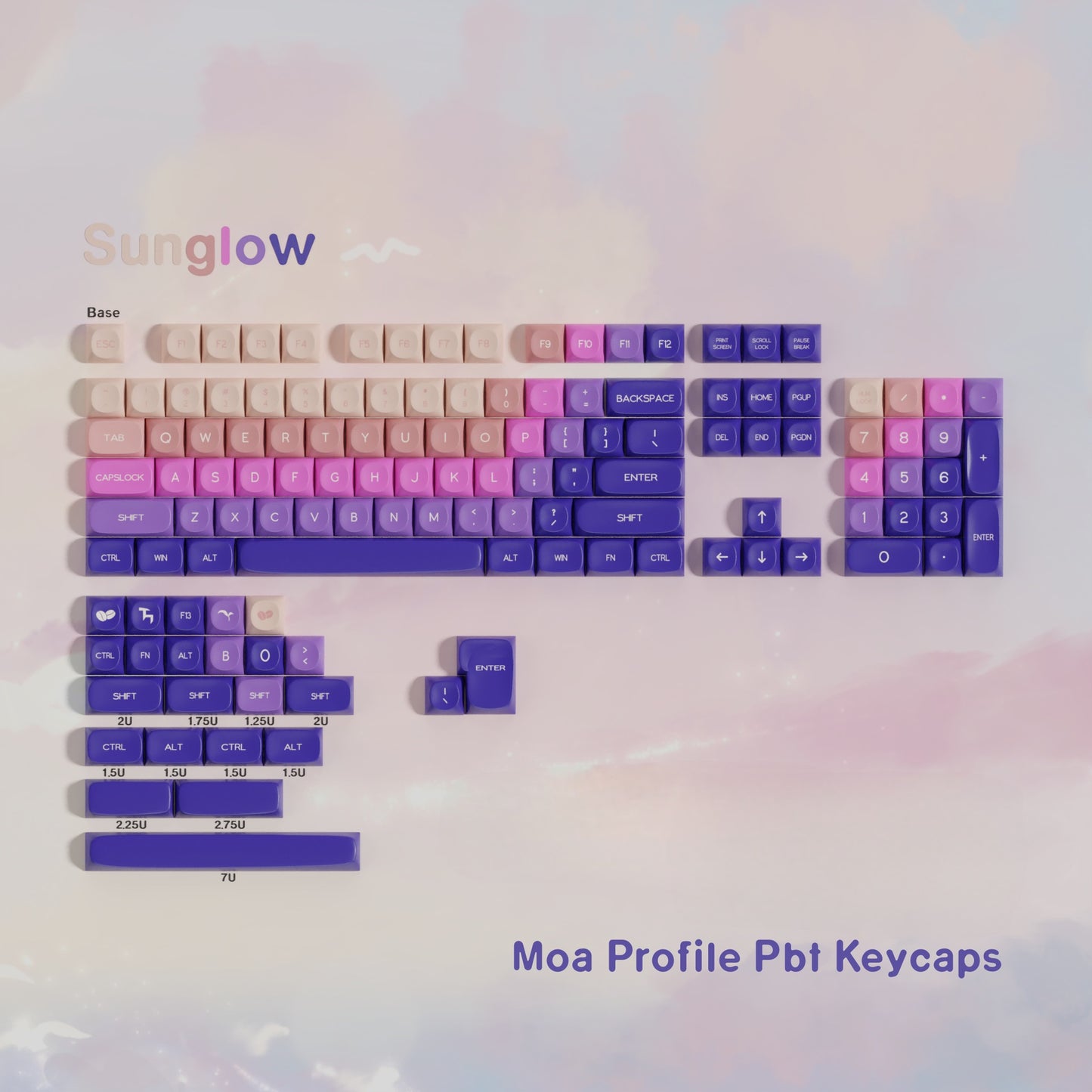 SunGlow Moa PBT  Keycaps