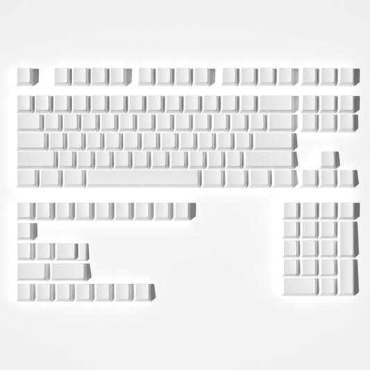 Blank White Cherry PBT Keycaps 126 Keys