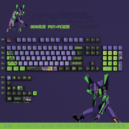 Eva Unit 01  PBT-PC OEM Bottom Backlit Pudding Keycaps
