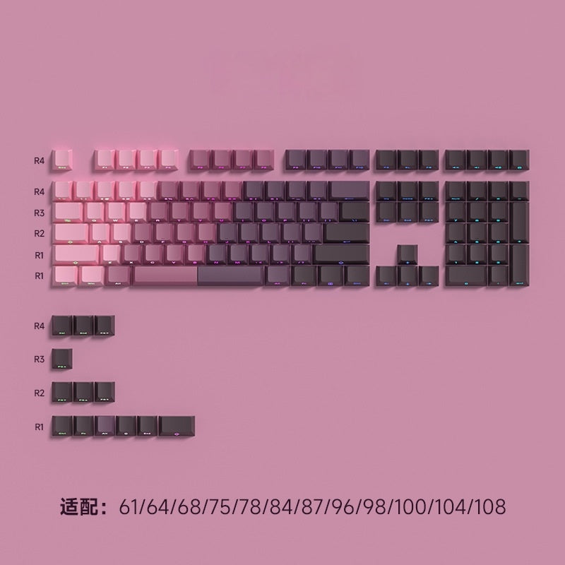 Blackberry Diagonal Gradient Side Backlit Cherry Doubleshot Keycaps