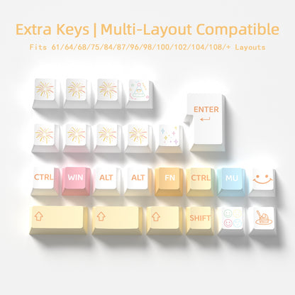 Sugar Macaron Cherry PBT Keycaps