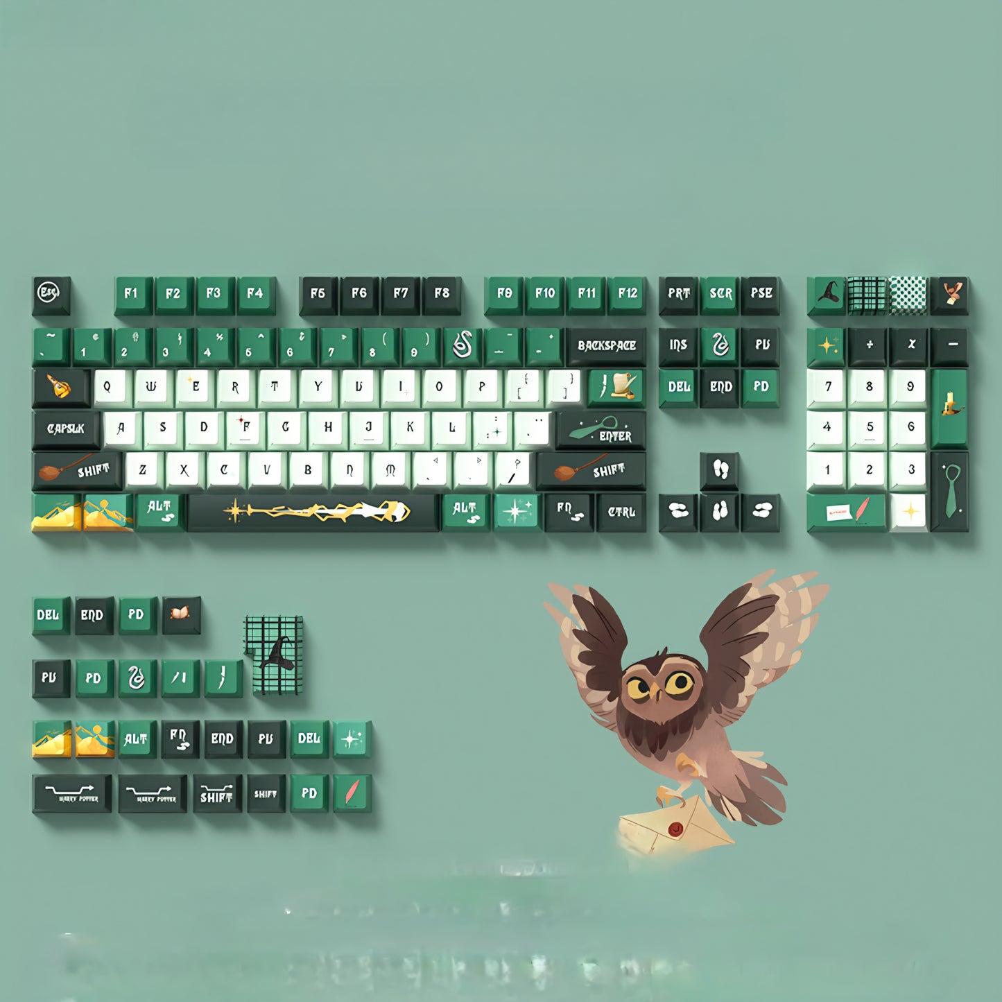 Harry Potter Slytherin Cherry Dye Sub PBT Keycaps
