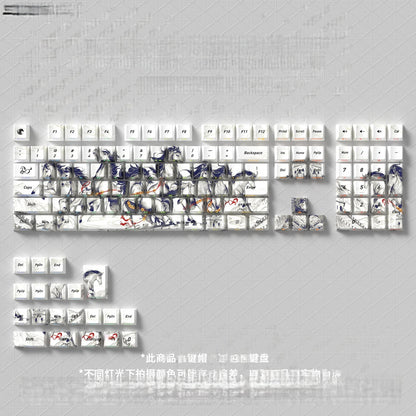 Eight Horses Side Backlit Dual Legends Keycaps READ DESCRIPTION