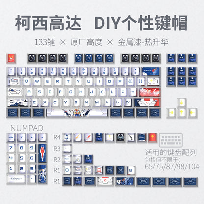 Kosei Gundam Quality Metallic Paint Cherry PBT Keycaps