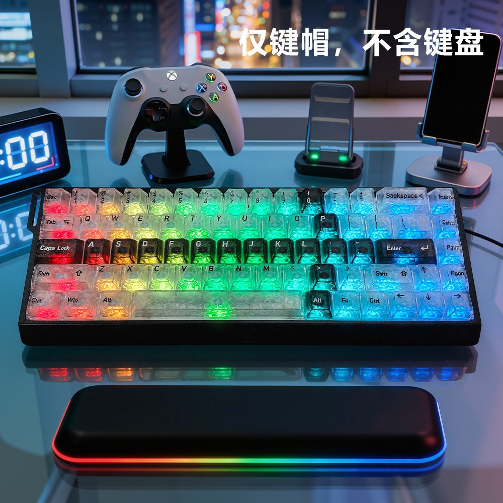 The Sword In Carbon Fiber Transparent Cherry Keycaps