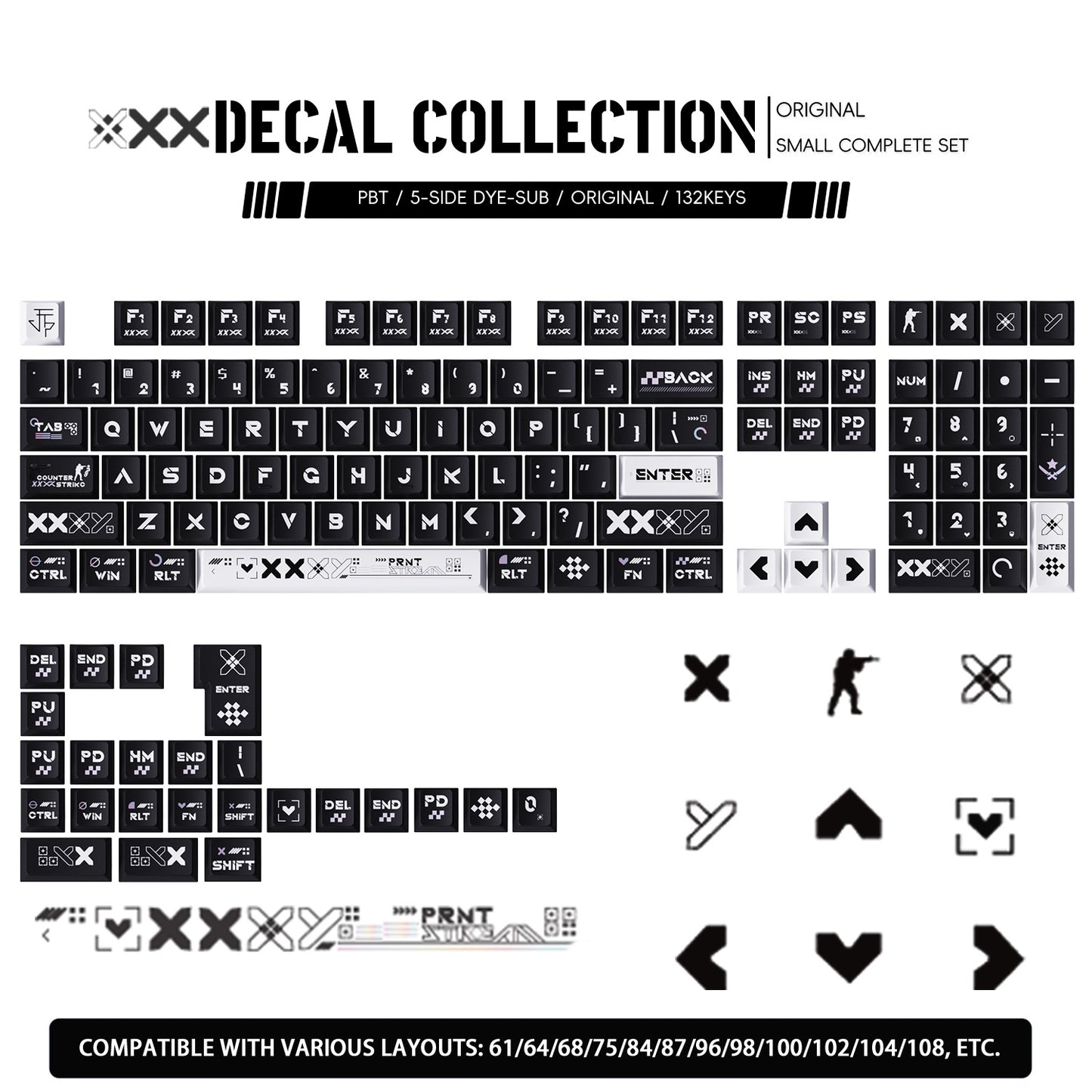 Counter Strike Printstream Decal Collection Cherry PBT Keycaps