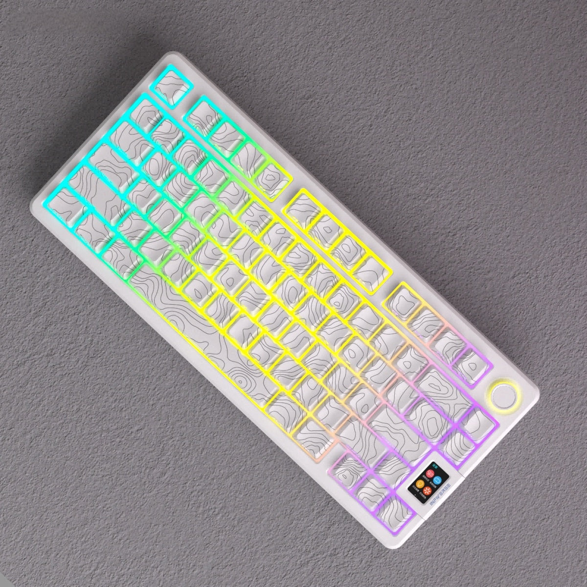 Contour White Topographic Side Backlit Cherry PBT Keycaps