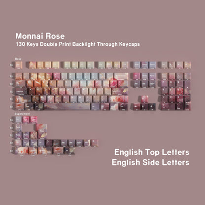 Monnai Rose Cherry Dual Legends Backlit Keycaps