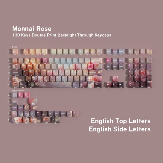 Monnai Rose Cherry Dual Legends Backlit Keycaps