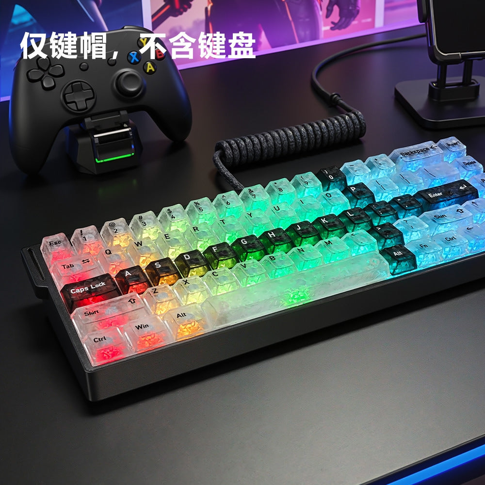 The Sword In Carbon Fiber Transparent Cherry Keycaps