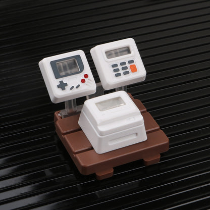 Retro Mini Gaming Pad Artisan Keycap With 3 Panels & 6 Cards Red White