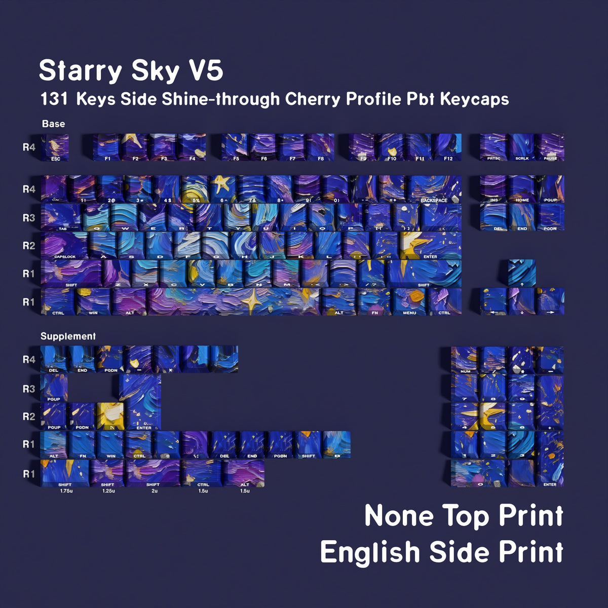Starry Sky V5 Dual Legends Backlit Keycaps
