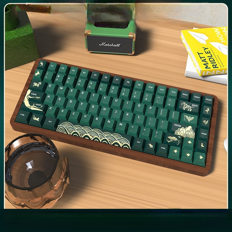 Green Animal Forest Cherry PBT Extended Keycaps Set