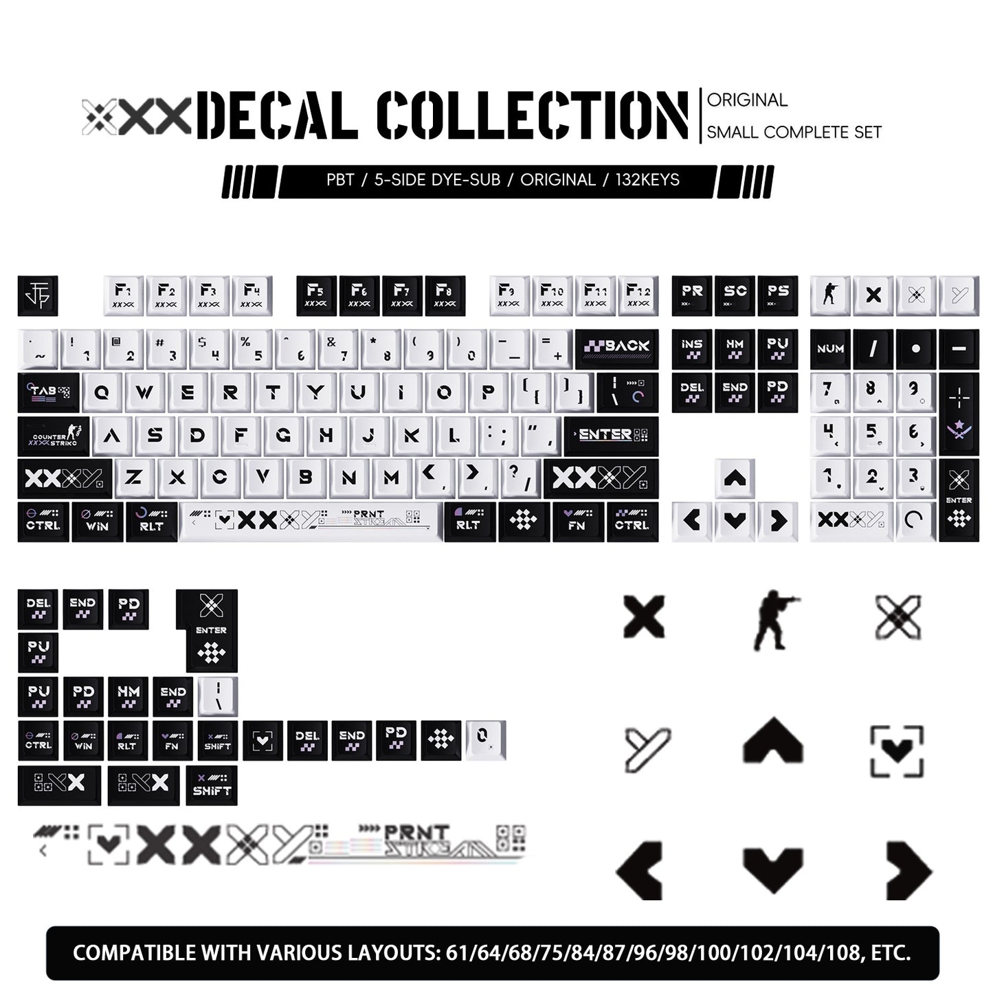 Counter Strike Printstream Decal Collection Cherry PBT Keycaps