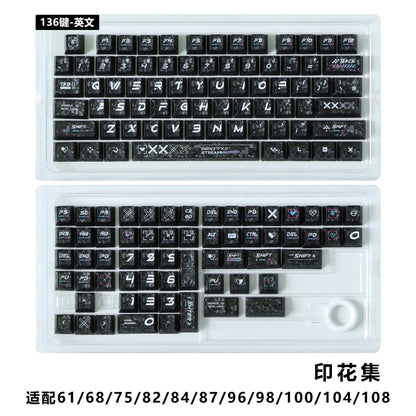 Counter Strike Print Stream Forged Carbon Transparent Cherry Keycaps