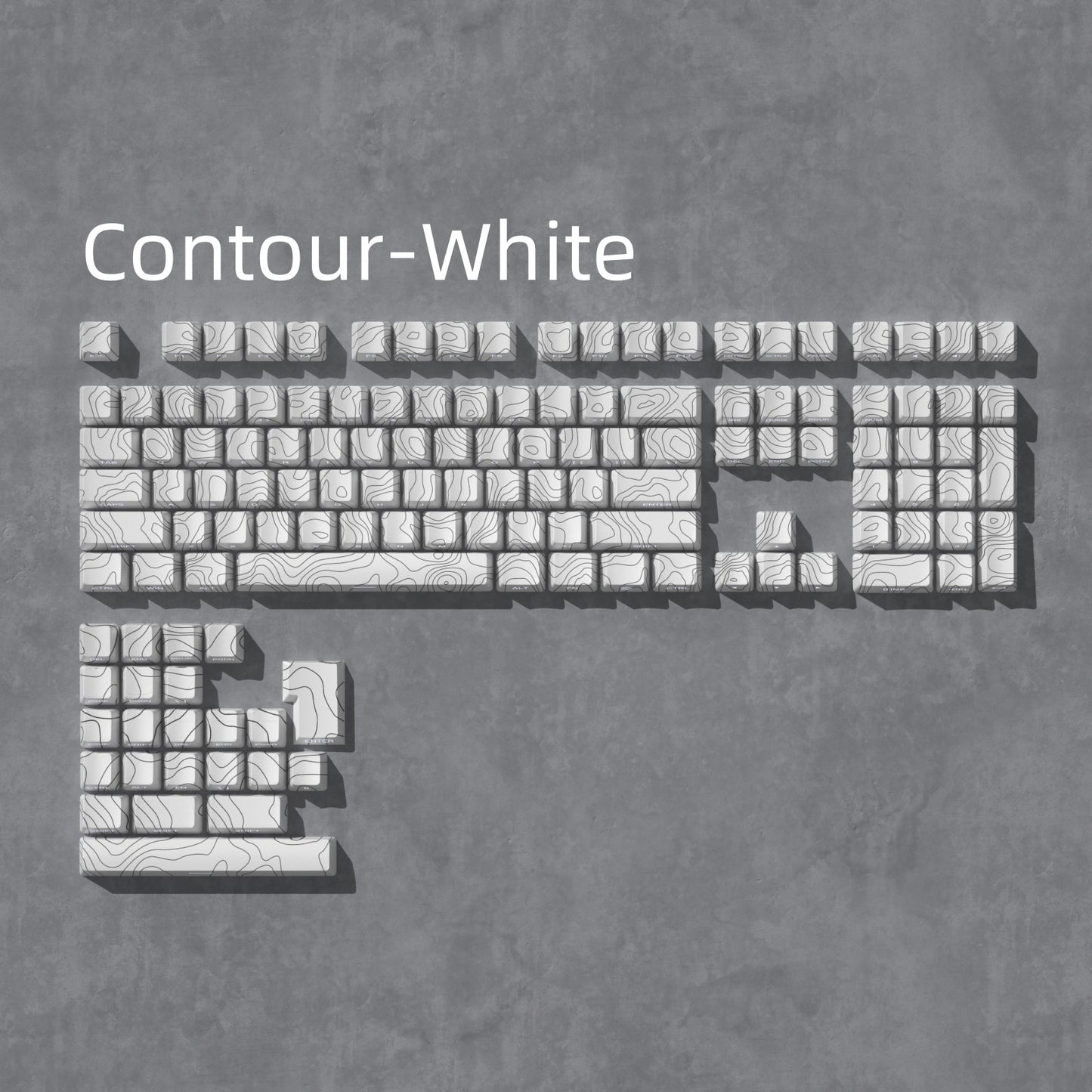 Contour White Topographic Side Backlit Cherry PBT Keycaps