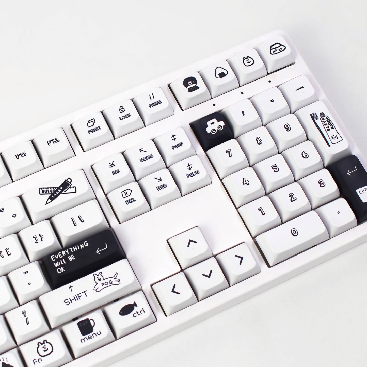 Black Cartoon XDA PBT Keycaps