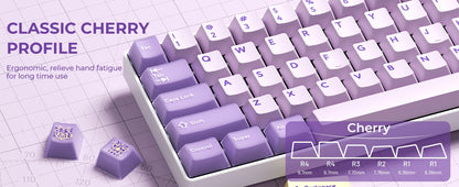 XVX Lilac Dawn Chromatic Tales Series 216-Key Double-Shot Cherry Profile PBT Keycap Full Set