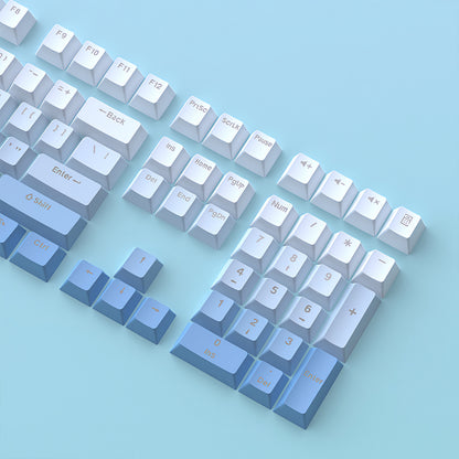 Top Backlit Blue White Gradient OEM Doubleshot PBT Keycaps