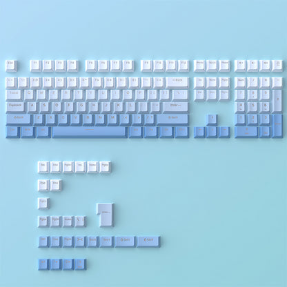 Top Backlit Blue White Gradient OEM Doubleshot PBT Keycaps