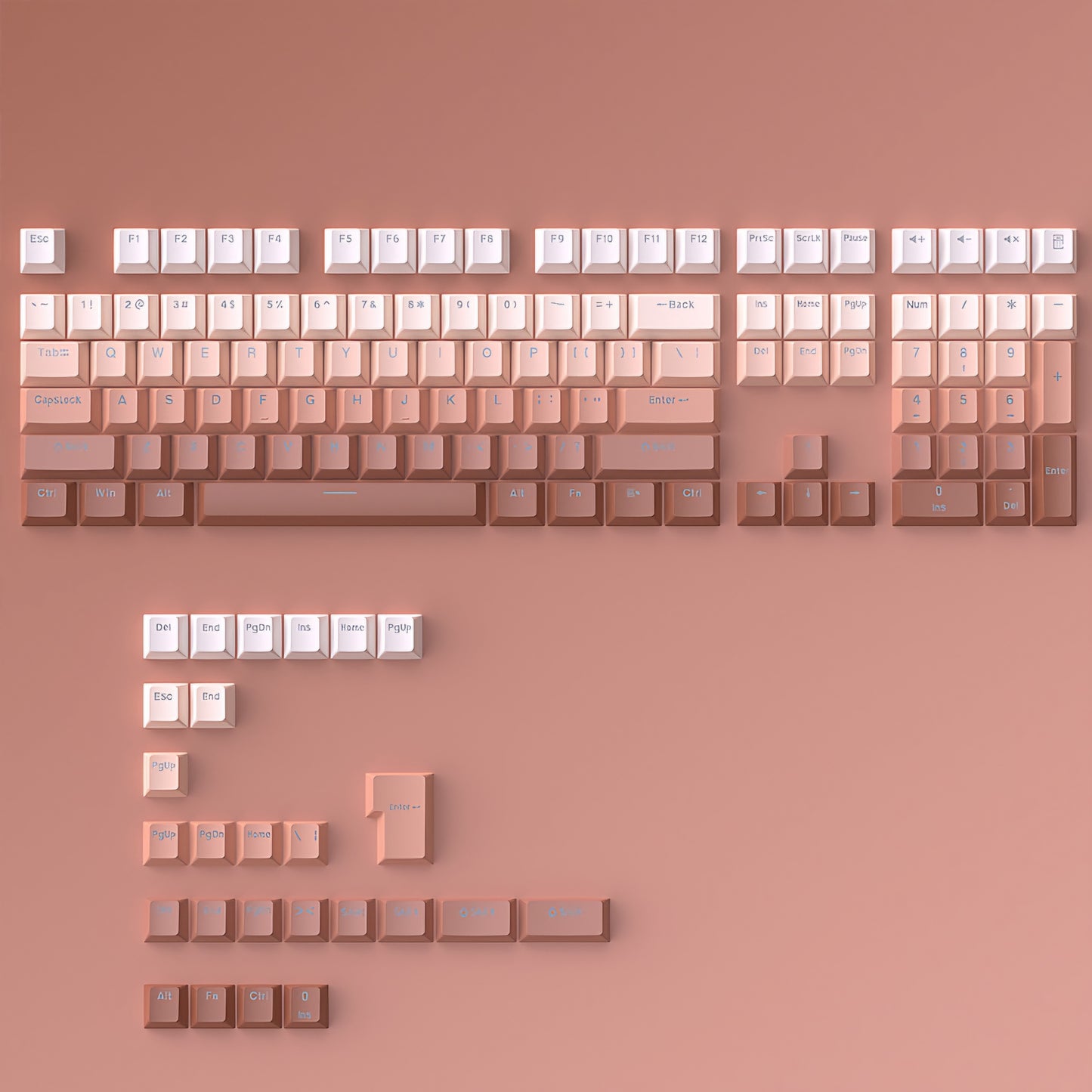 Top Backlit Copper OEM Doubleshot PBT Keycaps