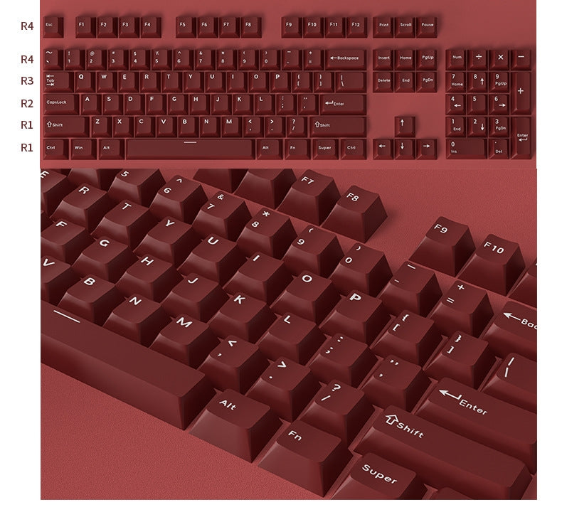 Dark Red White Cherry Doubleshot PBT Keycaps