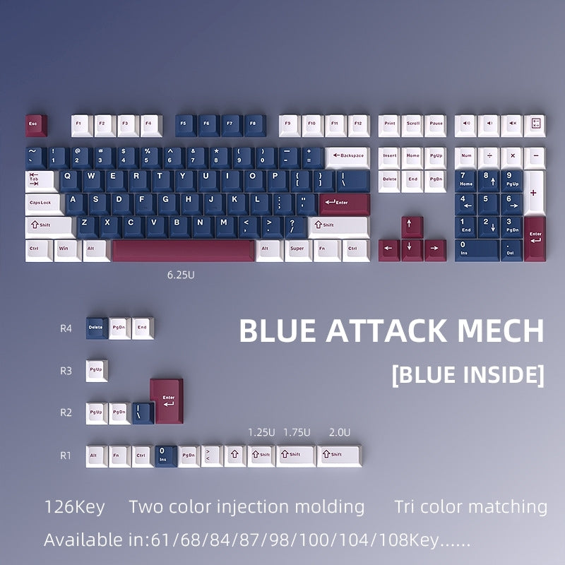 Blue Rose Mecha(Inner Blue) Cherry PBT Keycaps