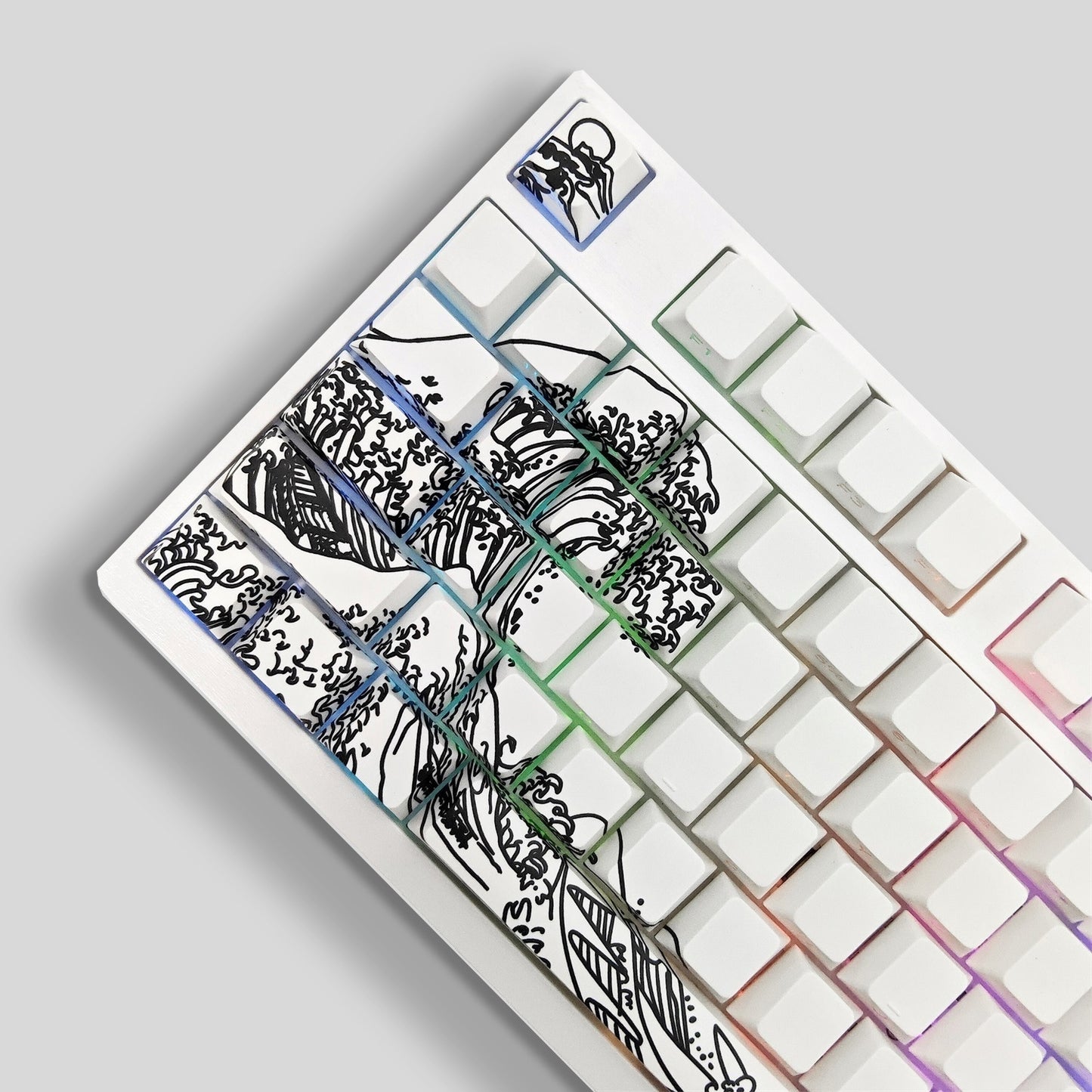 Great Wave Of Kanagawa Side Backlit Cherry Doubleshot Version 2