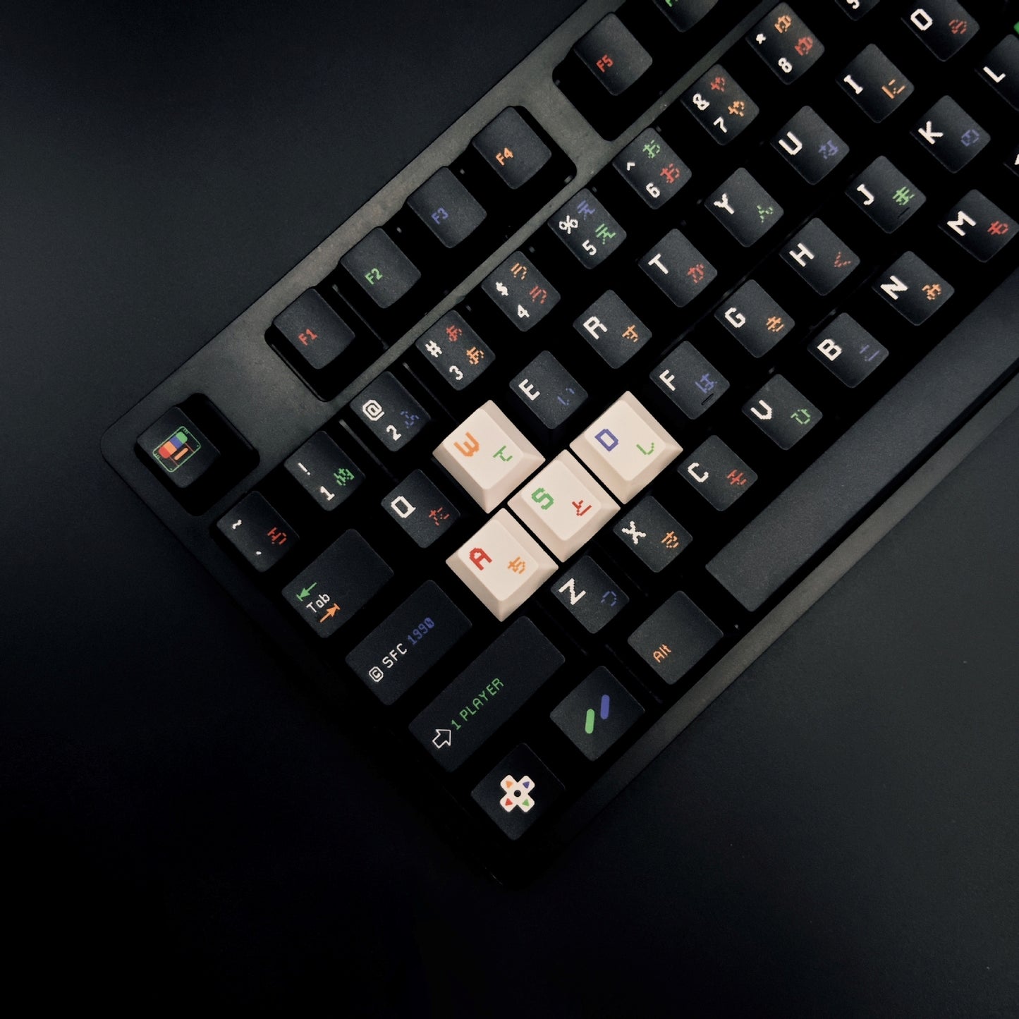 SFC 1990 Jet Black Inspired Dye Sub Quality PBT Keycaps