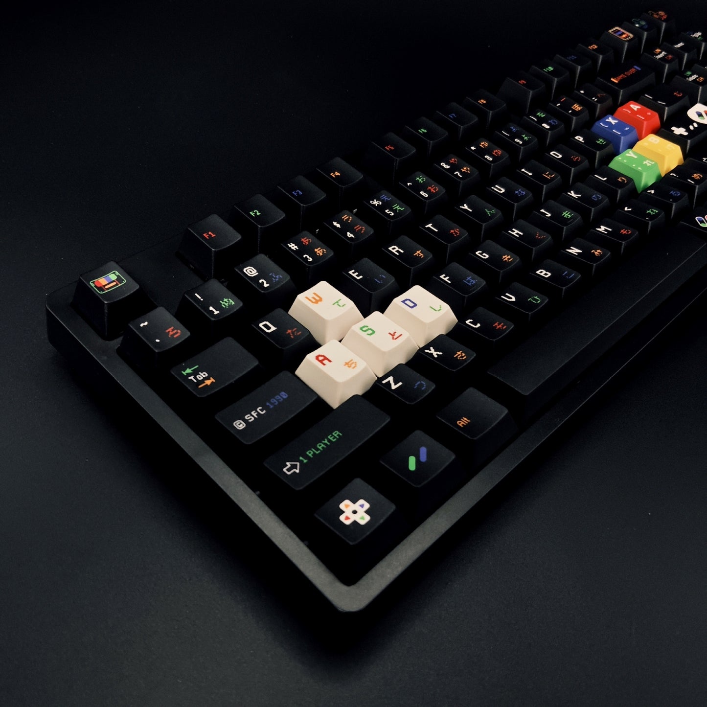 SFC 1990 Jet Black Inspired Dye Sub Quality PBT Keycaps