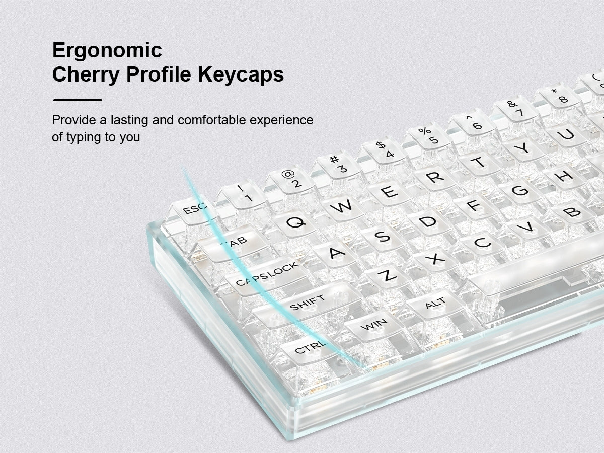 Clear Translucent Cherry Profile Keycap Full Set 140 Keys Mac Compatible